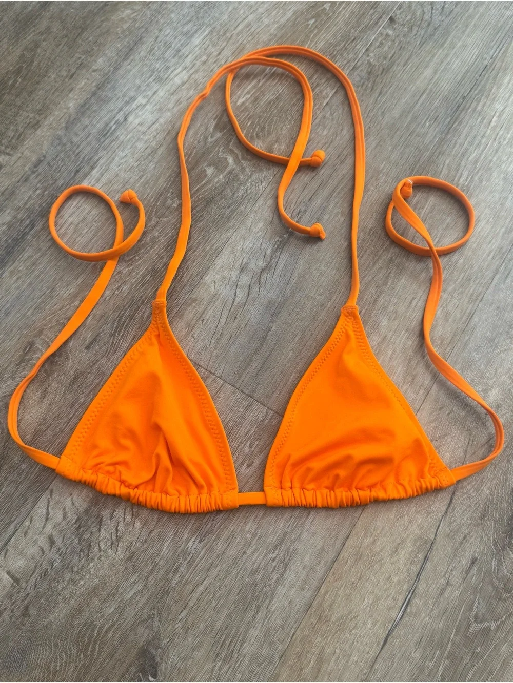 SKIMS Women's XS Signature Swim Triangle Bikini Top Tangerine Orange Beach Pool